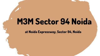 M3M Sector 94 At Noida Expressway, Noida - PDF