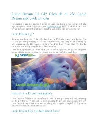 Lucid Dream Là Gì? Cách để đi vào Lucid Dream một cách an toàn