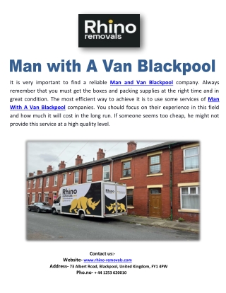 Man with A Van Blackpool
