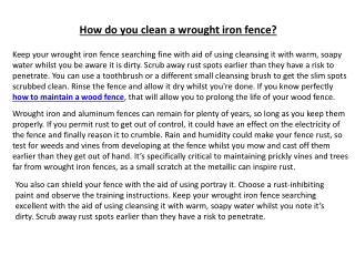 How do you clean a wrought iron fence ppt