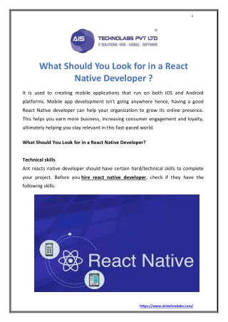 What Should You Look For in a React Native Developer ?