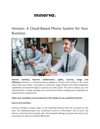 Horizon A Cloud-Based Phone System for Your Business - Minerva