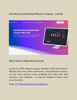 Anti Money Laundering Software Company - Lucinity