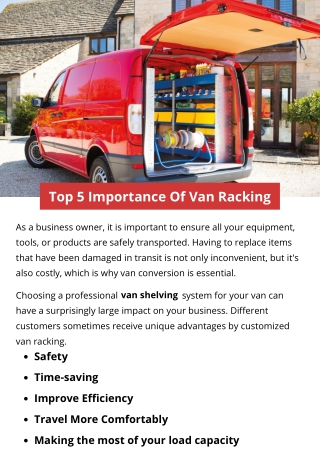 Top 5 Importance Of Van Racking