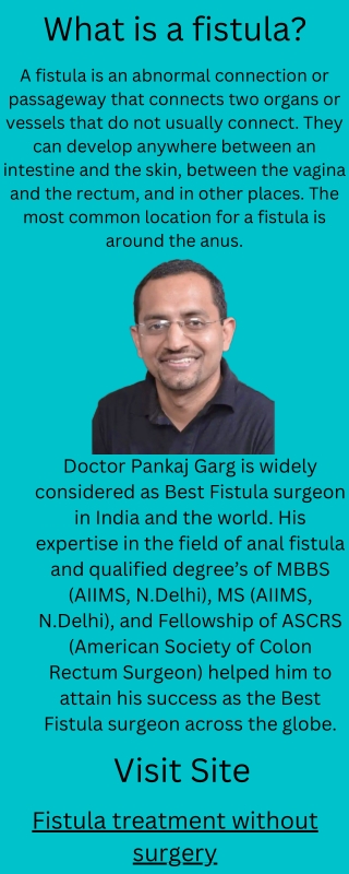 Fistula treatment without surgery
