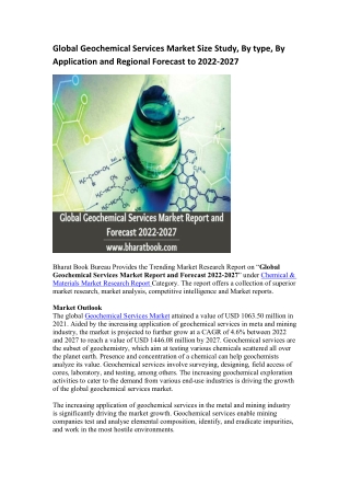 Global Geochemical Services Market Research Report 2022-2027