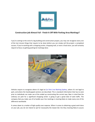 Car Park Line Marking Companies - Dolphin Line Marking