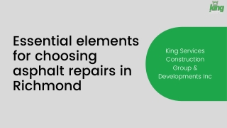 Essential elements for choosing asphalt repairs in Richmond
