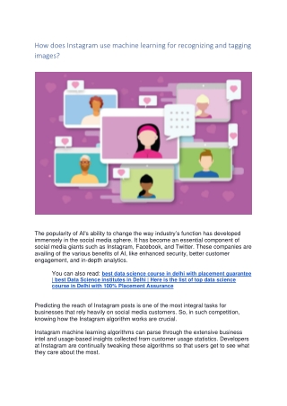 How does Instagram use machine learning for recognizing and tagging images