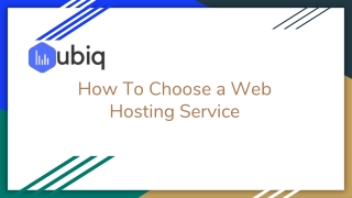 How to Choose Web Hosting Service