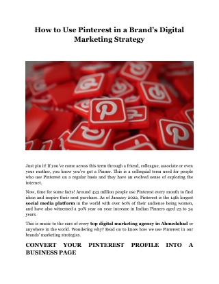 How to use Pinterest in a brand’s digital marketing strategy