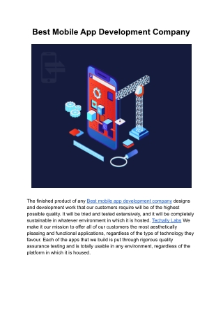 Best Mobile App Development Company | Techally Labs