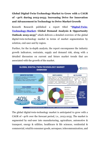 Global digital-twin-technology Market Press Release