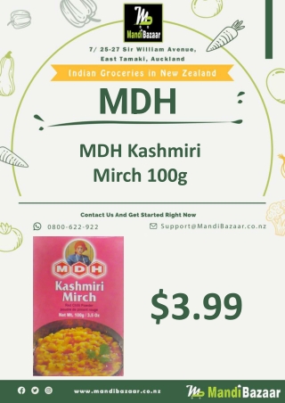 MDH Kashmiri Mirch 100g - Mandi Bazaar