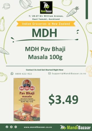 MDH Pav Bhaji Masala 100g - Mandi Bazaar