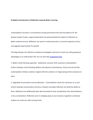 8 Helpful Commitments of Reflection towards Better Learning