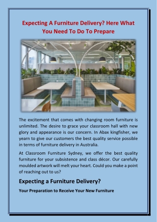 Expecting A Furniture Delivery? Here What You Need To Do To Prepare