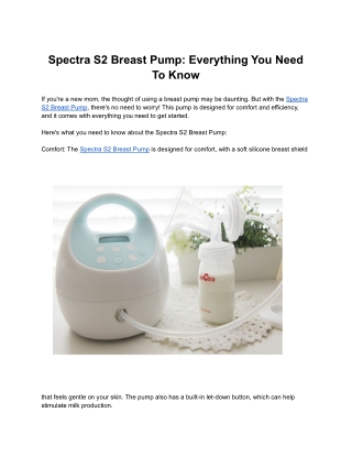 Spectra S2 Breast Pump: Everything You Need To Know