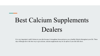 Best Calcium Supplements Dealers