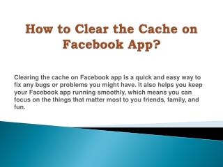 How to Clear the Cache on Facebook App?