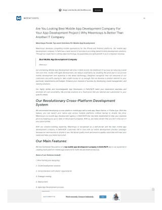 Are You Looking Best Mobile App Development Company For Your App Development Project  Why Meentosys Is Better Than Anoth