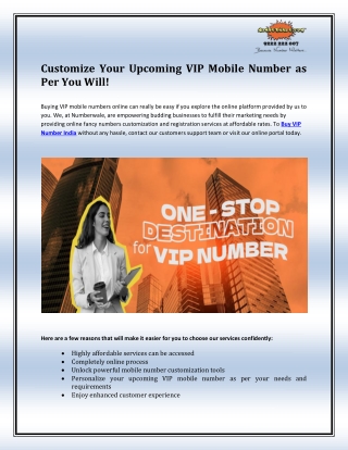 Buy VIP Number India