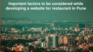 Important Factors to Consider while developing a website for Restaurant in Pune