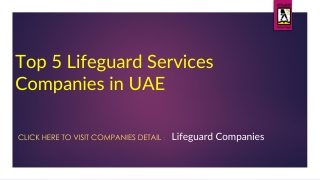Top 5 Lifeguard Services Companies in UAE