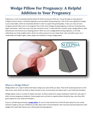 Wedge Pillow For Pregnancy- A Helpful Addition to Your Pregnancy