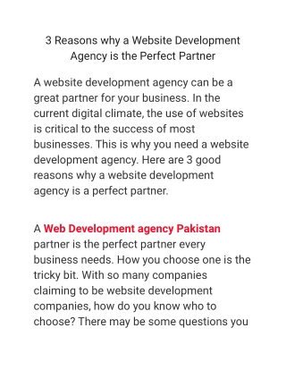 3 Reasons why a Website Development Agency is the Perfect Partner