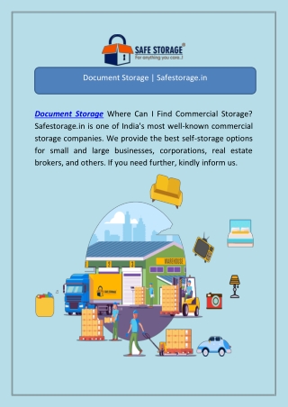 Document Storage | Safestorage.in