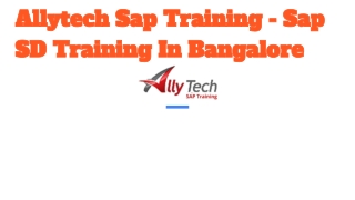 Allytech Sap Training - Sap SD Training In Bangalore