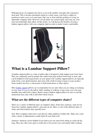How can I make my computer chair more comfortable