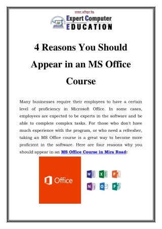 MS Office Course in Mira Road Call-9619990689