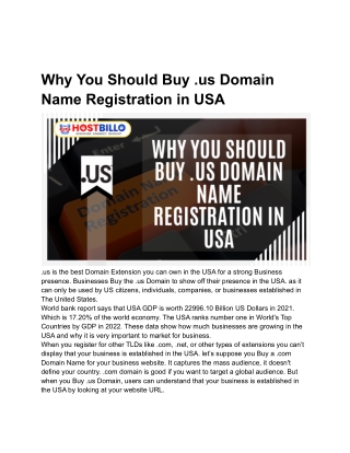Why You Should Buy .us Domain Name Registration in USA