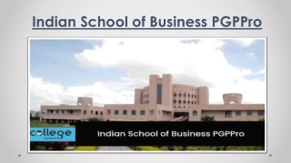 Indian School of Business PGPPro