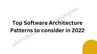 software architecture pettern consider 2022