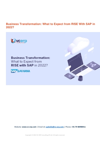 Business Transformation: What to Expect from RISE With SAP in 2022?