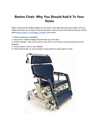 Barton Chair: Why You Should Add It To Your Home