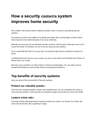 Home Security System Tips