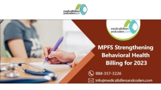 MPFS Strengthening Behavioral Health Billing for 2023