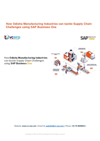 How Odisha Manufacturing Industries can tackle Supply Chain Challenges using SAP Business One