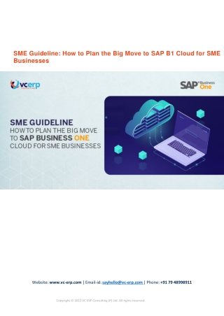 SME Guideline How to Plan the Big Move to SAP B1 Cloud for SME Businesses