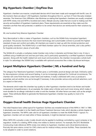 The Most Innovative Things Happening With large hyperbaric oxygen chambers