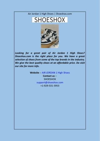 Air Jordan 1 High Shoes Shoeshox.com