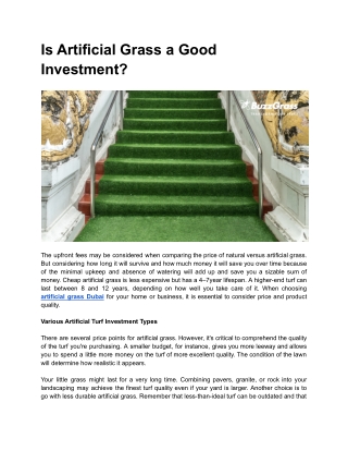 Is Artificial Grass a Good Investment