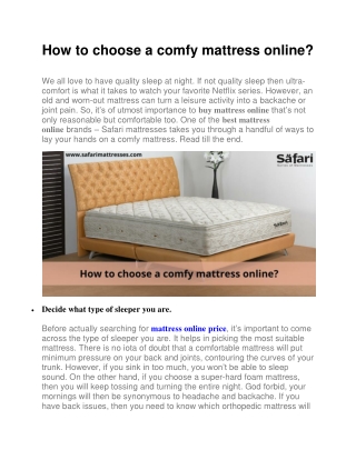 mattress online price