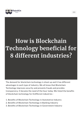 How blockchain technology beneficial for industries