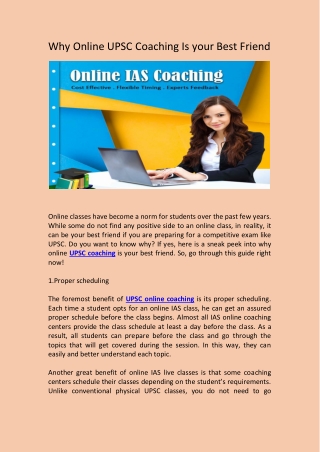 Why Online UPSC Coaching Is your Best Friend