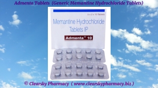 Admenta Tablets (Generic Memantine Hydrochloride Tablets)